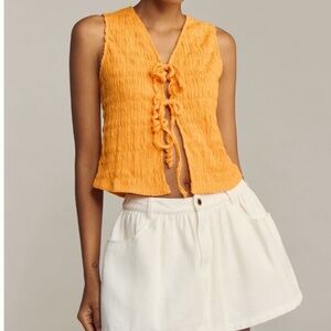 Anthropologie Timeless Sleeveless Fairycore Front-Tie Tank Top Women Size Large